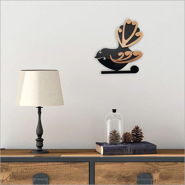 Koru Fantail: Two-Tone Beauty for Your Walls! Bird Art Bliss, Modern & Chic.