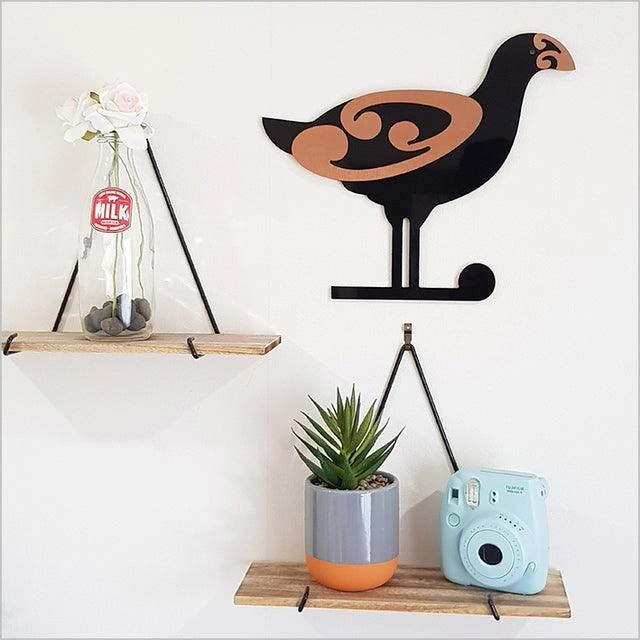 Koru Pukeko: Two-Tone Kiwi Dream on Your Wall! Unique Bird Art.